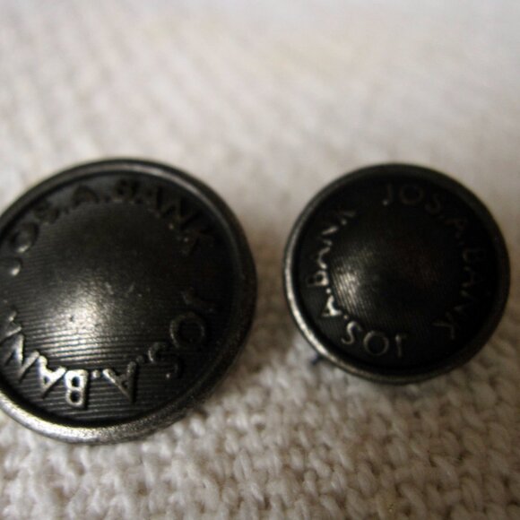 Jos A Bank Replacement 10 Button Set Gunmetal Gray Spell Out Logo Joseph - Picture 4 of 7